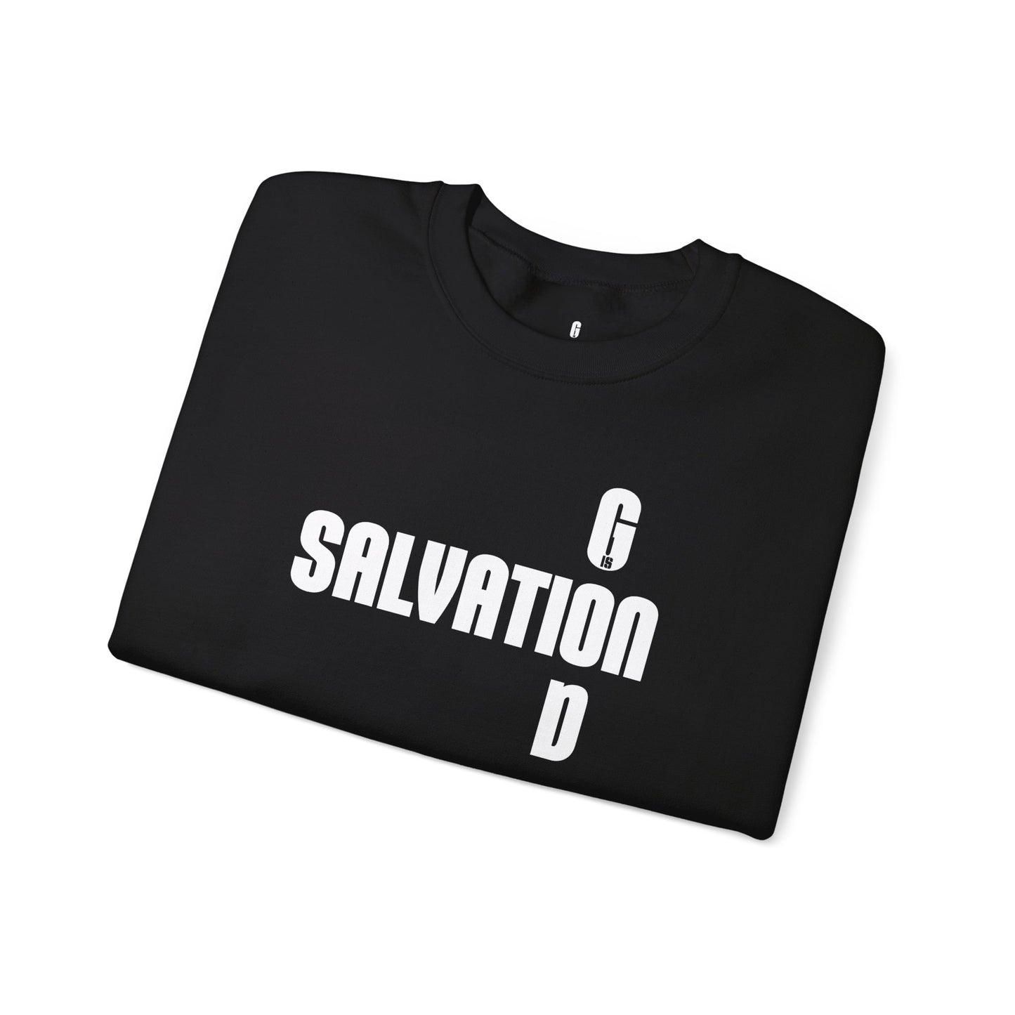 God is Salvation Black Crewneck Sweatshirt