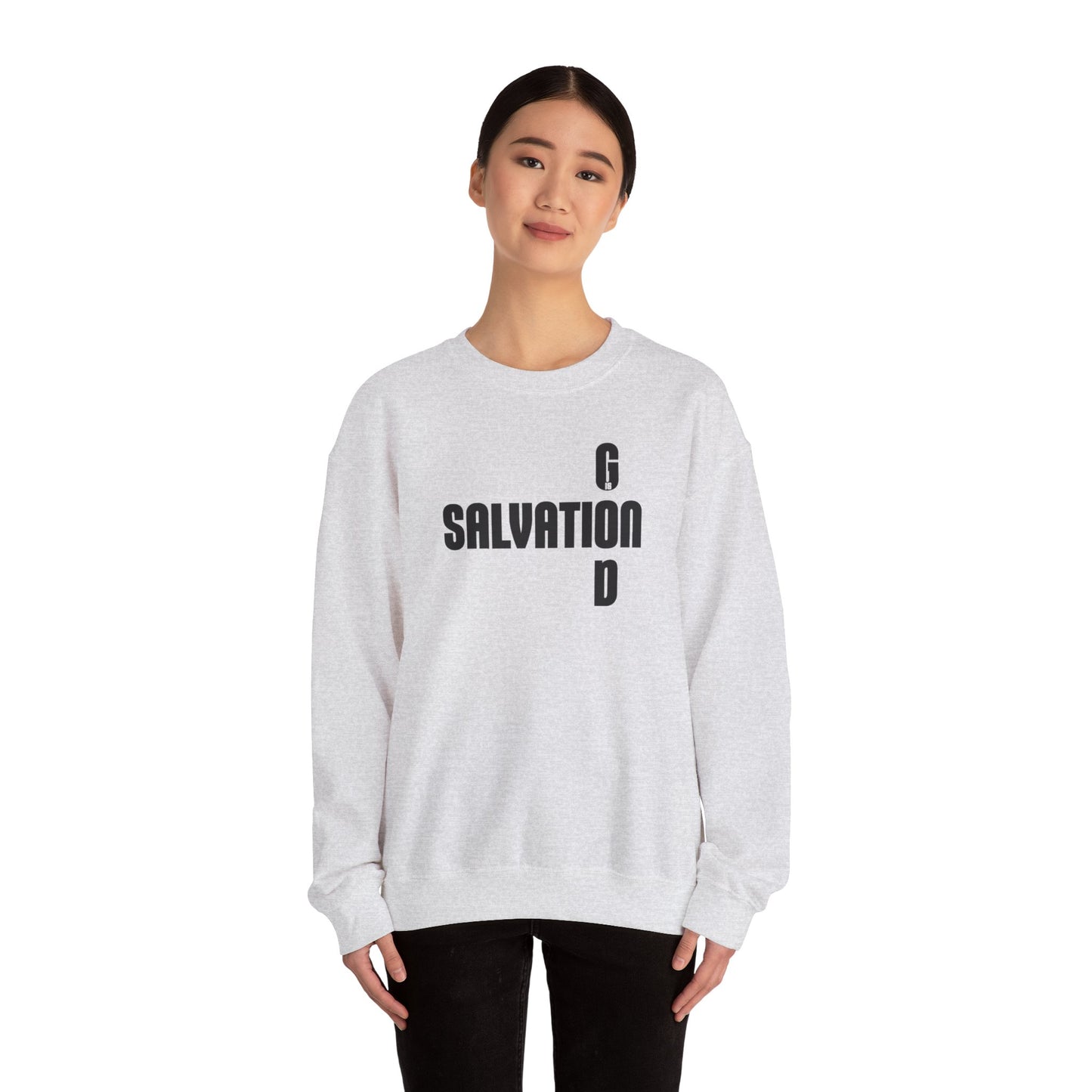God is Salvation Ash Grey Crewneck Sweatshirt