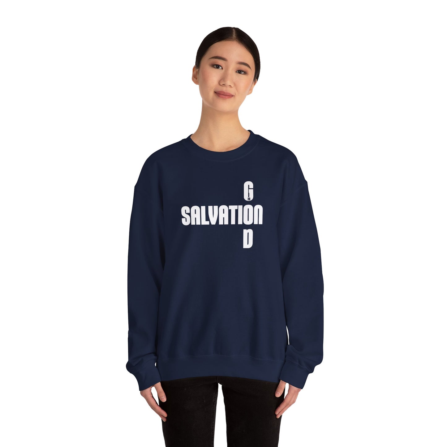 God is Salvation Navy Crewneck Sweatshirt