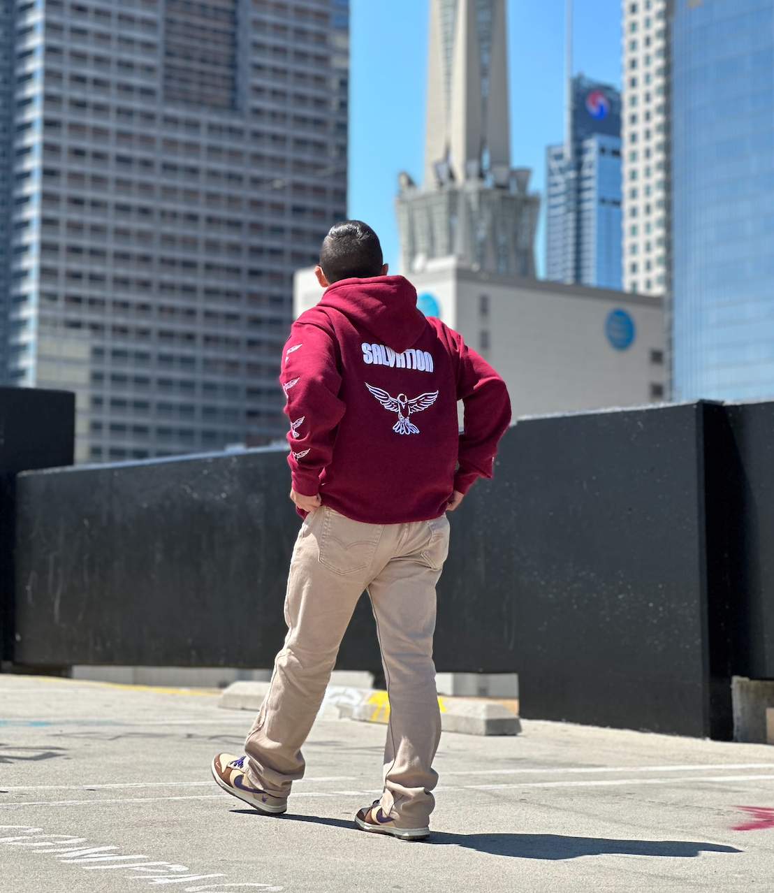 G.I.S. Embroidered Hoodie (Burgundy)
