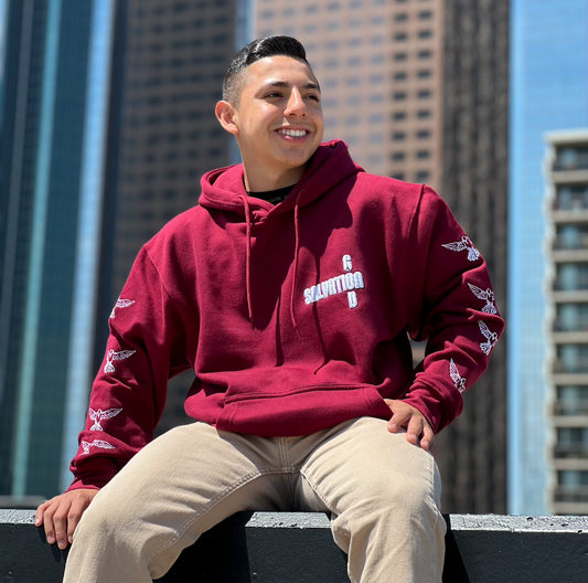 G.I.S. 3D Embroidered Hoodie (BURGUNDY)